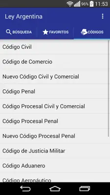 Ley Argentina android App screenshot 0