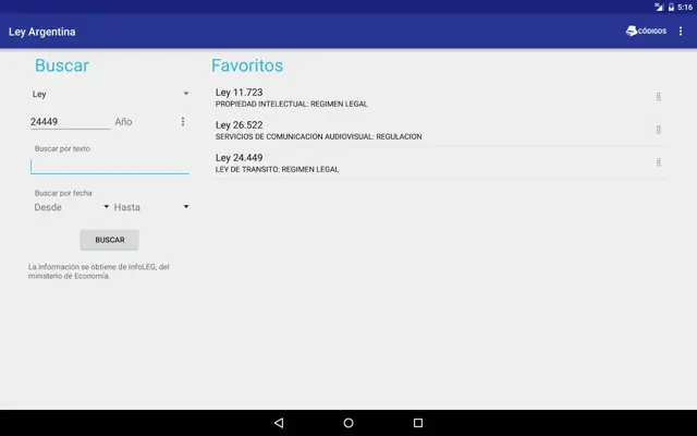 Ley Argentina android App screenshot 9